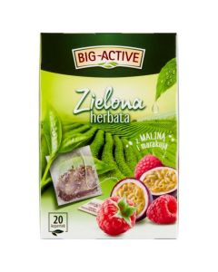 Herbata BIG-ACTIVE MALINA-MARAKUJA zielona 20 kopert/30g