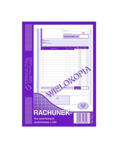 Rachunek dla zwolnionych z VAT, (PION) 5 wielokopia 223-3, druki akcydensowe