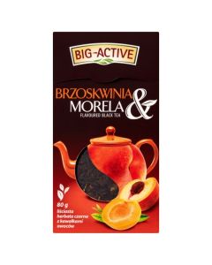 Big Active, herbata owocowa, brzoskwinia i morela 80g liściasta czarna