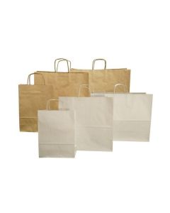 Torba papierowa ECOBAG 240x100x320 mm, torba biała