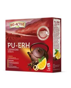Herbata BIG-ACTIVE PU-ERH czerwona o smaku cytrynowym 40t 1,8g