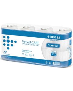 Papier toaletowy celuloza, 2 warstwy, biały, 15m - 138 listków (8szt) VELVET PROFESSIONAL Comfort 4100118/4100119