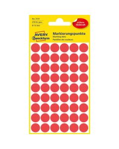 Kółka do zaznaczania 3141 Q12 5ark. czerwone trwałe, Avery Zweckform