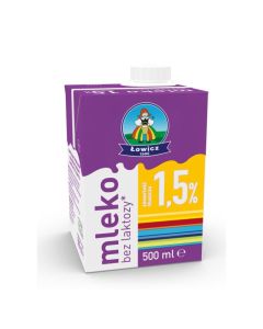 Mleko ŁOWICZ UHT bez laktozy 1.5% 0.5l