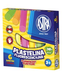 Plastelina Astra fluorescencyjna 6 kolorów, 83811906
