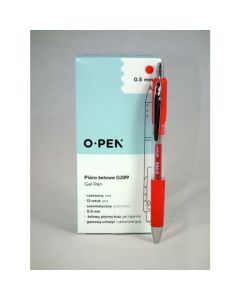 Pióra żelowe G289 czerwone 0.5 automatyczne AMA1289816 OPEN długopis żelowy (X)