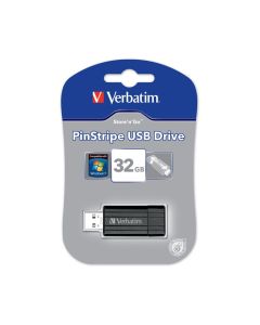 Pamięć Pendrive VERBATIM 32GB USB 2.0 czarny PINSTRIPE 49064