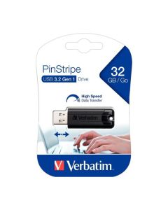 Pamięć Pendrive VERBATIM 32GB USB 3.2 czarny PINSTRIPE 49317