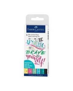 ZESTAW PITT ARTIST PEN HANDLETTERING 6 SZT. W ETUI, ODCIENIE PASTELOWE FABER-CASTELL
