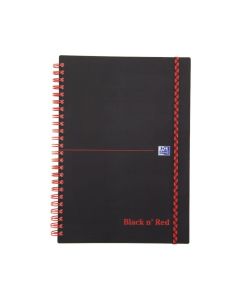 Kołozeszyt A5 70 kartek w linie, Black'nRed PP Oxford zeszyt na spirali, czarny