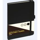 Notatnik z gumką A6 czarny kratka 150-1399 GRAND